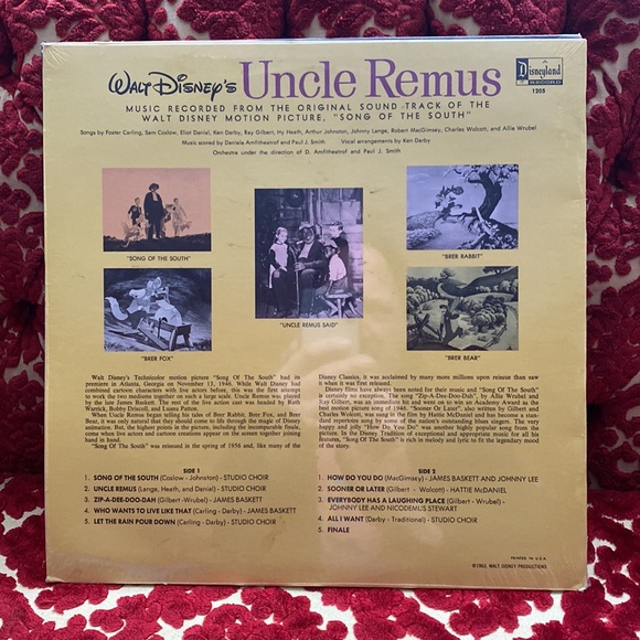 2 Sealed Disney Records / Vinyl Mother Goose Nursery Rhymes and Uncle Remus. - Picture 7 of 8